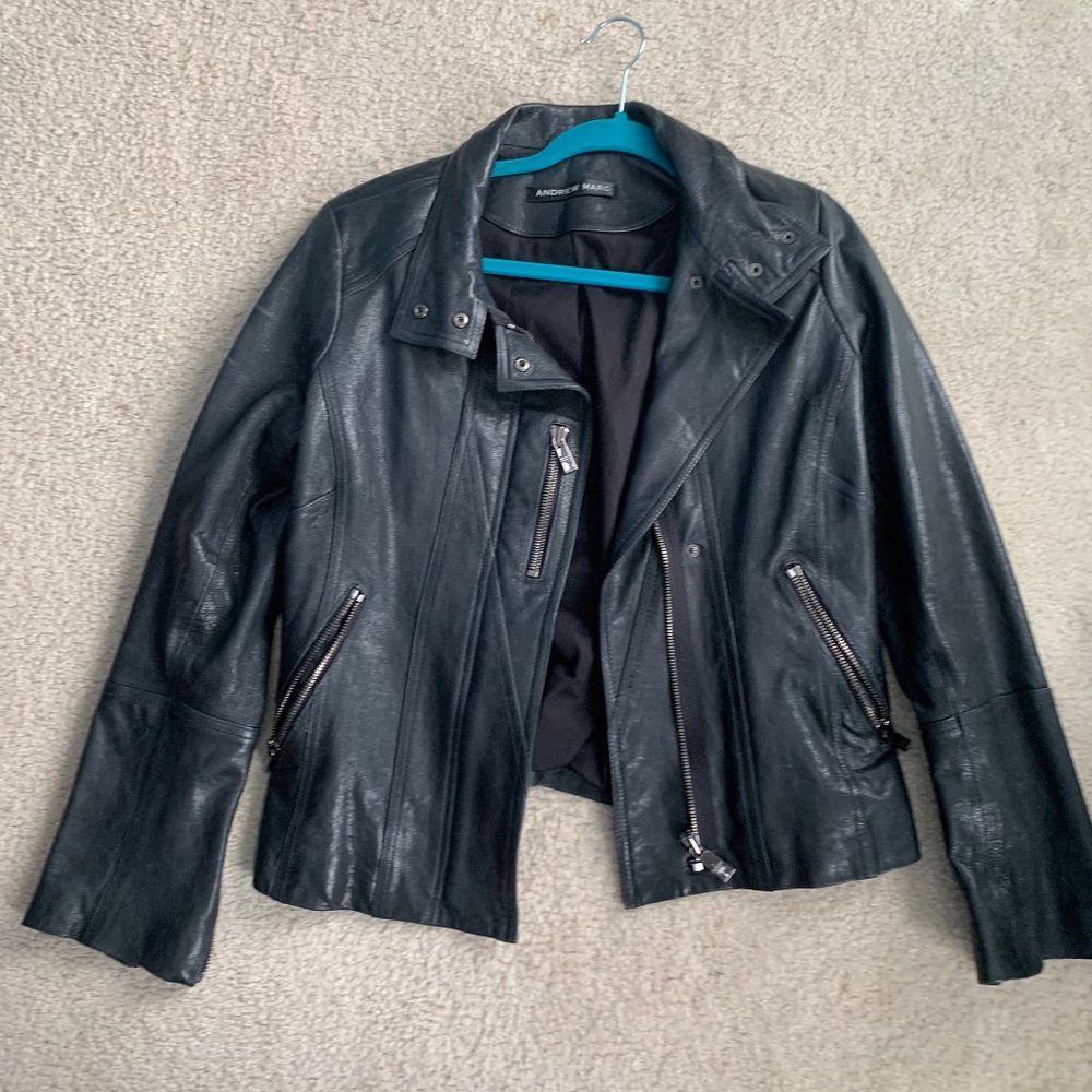 Andrew Marc Black Leather Jacket